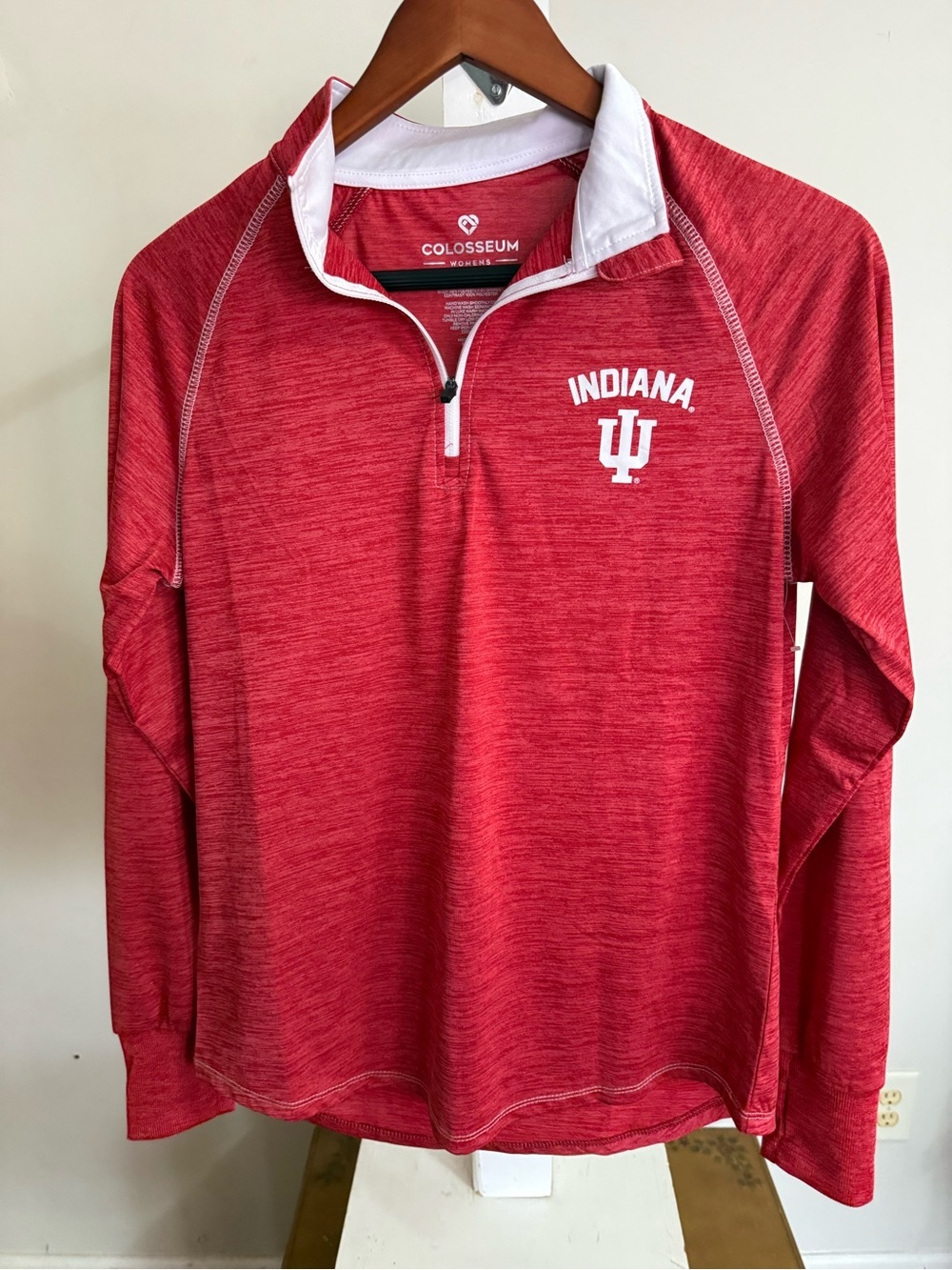 New Colosseum Athletics Women's Indiana Hoosiers Marled Red Half-Zip Top
